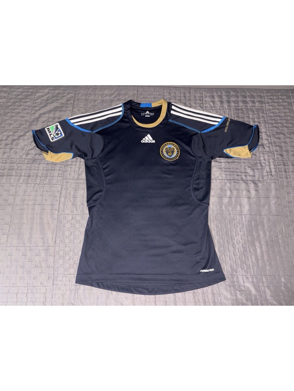 Philadelphia Union Jersey Mens small navy MLS Soccer ClimaCool Adidas Formotion